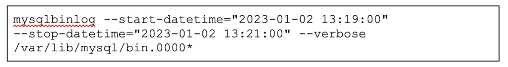 Stop position action using the msqlbinlog tool