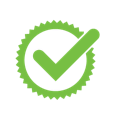 green and white circle and checkmark icon
