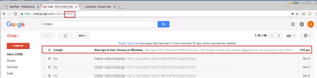 undeleted sign-in alert found in Gmail trash - 3
