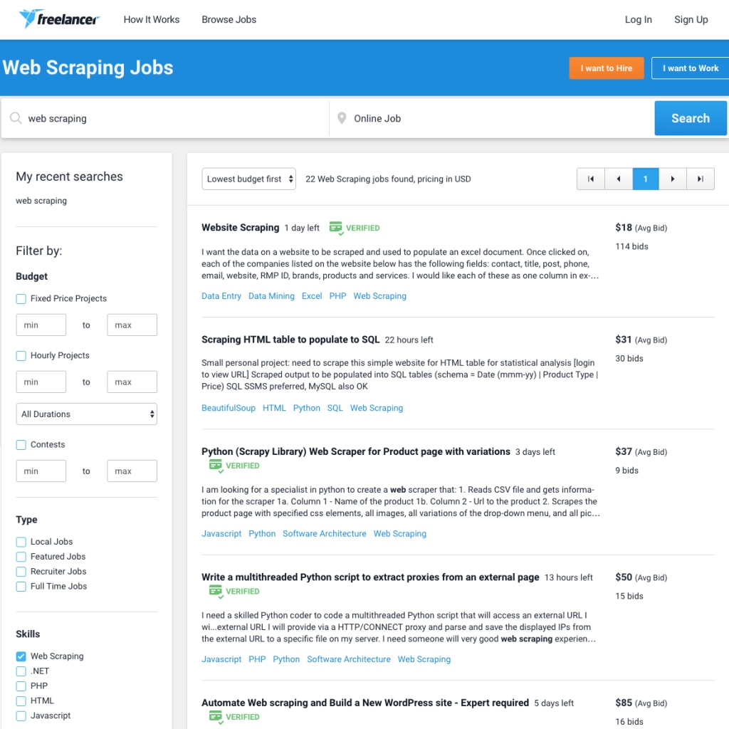 Web Scraping Jobs Image