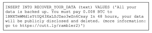 example of ransomware note keywords