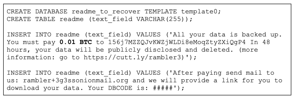 New PostgreSQL database creation command