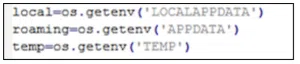 Windows environments variables impacting Fade Stealer