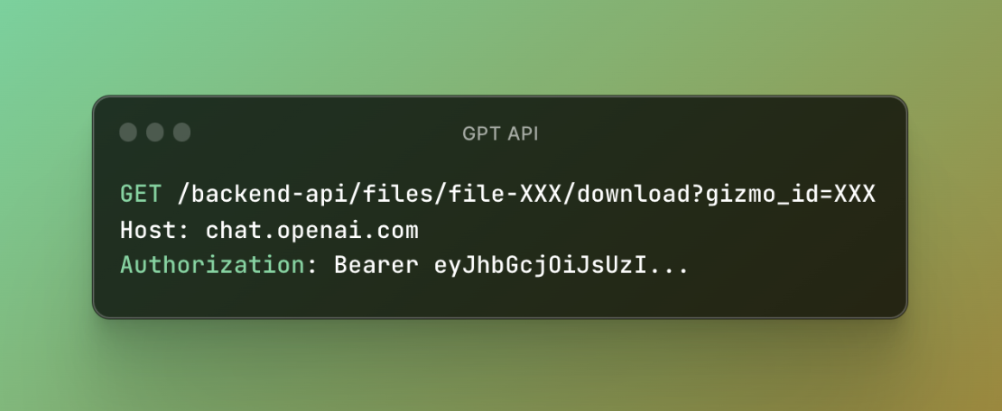 顯示 GPT 檔案 API 的程式碼