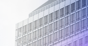 side of building with white blue gradient