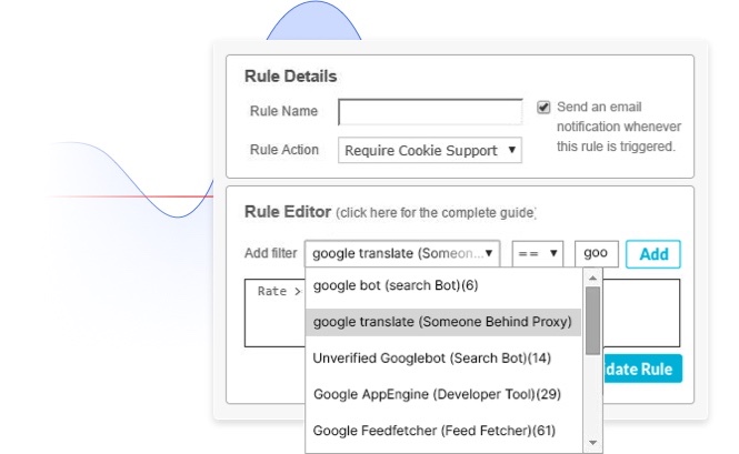 Custom waf security rules