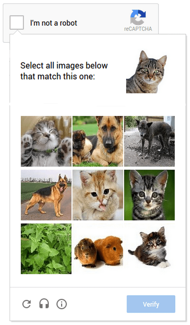 Example of image-based CAPTCHA