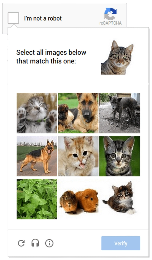 Пример CAPTCHA на основе изображения
