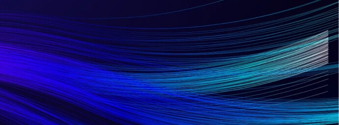 blue fibers across dark background