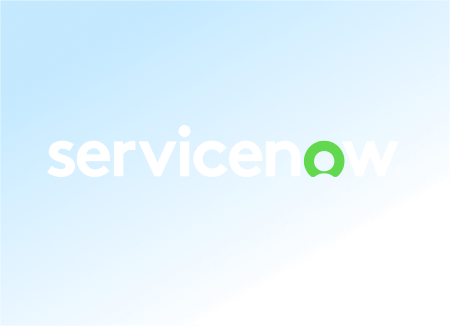 servicenow logo light with blue background