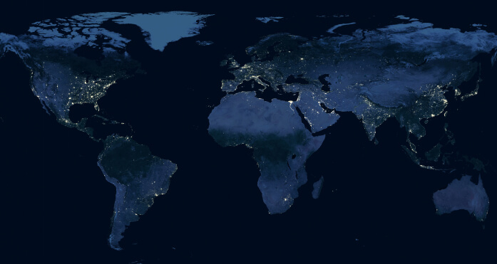 global map at night