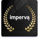 imperva logo with gold accents tile